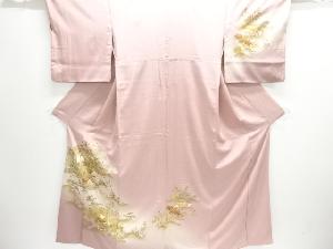 屋敷に草花模様訪問着